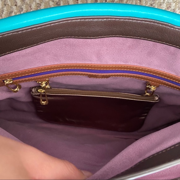 Navyboot | Leather Satchel with Turquoise Accent - Picture 4 of 16